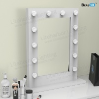 Liteharbor Square Shape Single Side Desktop Hollywood Mirror