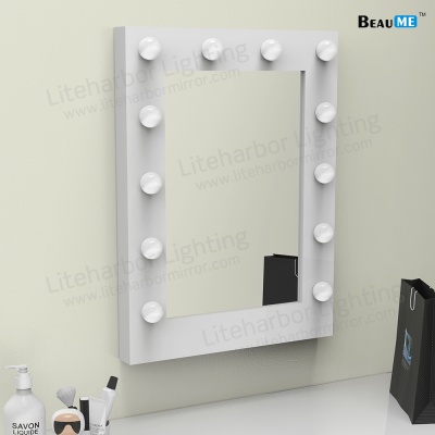 Liteharbor Square Shape Single Side Wall Mounted Hollywood Mirror