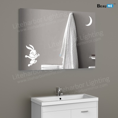 Liteharbor Illuminated Art Mirror with Animals Silhouette