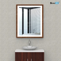 Liteharbor Wooden Frame Mirror with LED Light