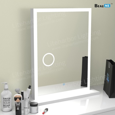 Liteharbor Modern Desktop Magnifying Mirror with Lights